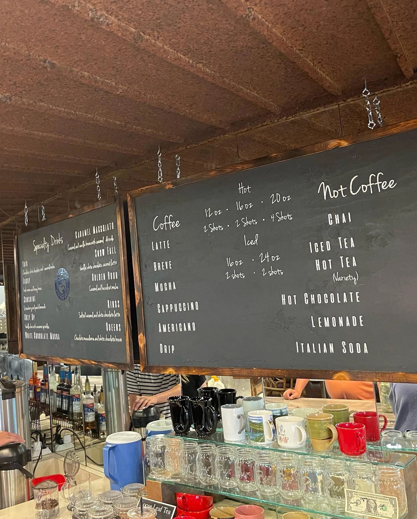 Salmon River Coffee Shop menu board